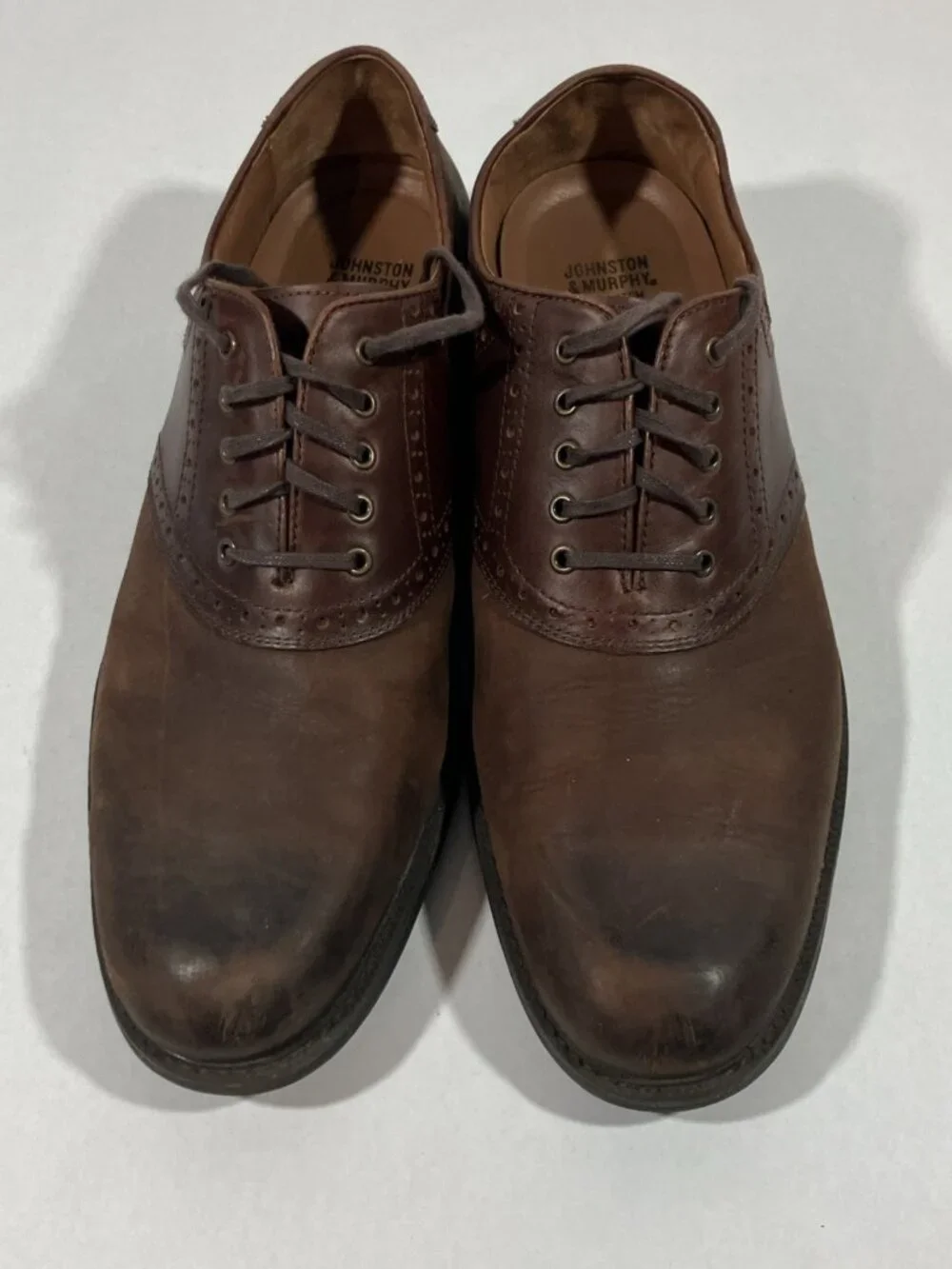 Men’s Leather Johnston And Murphy Dress Shoes Size 11.5 Dual Width